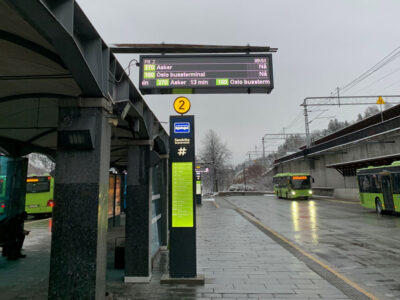 digital skylt vid Viken kollektivterminaler
